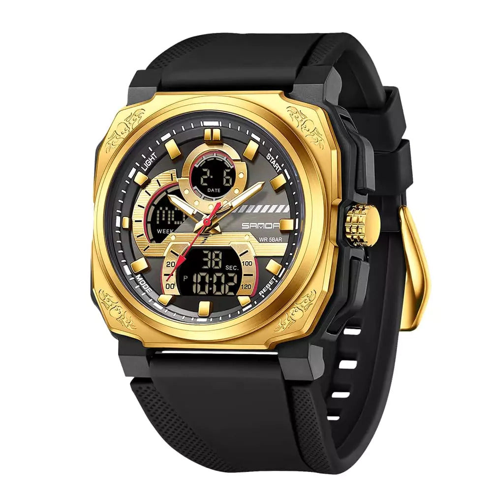 1066 SANDA 3356 Top Military Men Digital Sports Watches Waterproof Electronic Quartz Wristwatch Mens Quality Brand Watch G Style