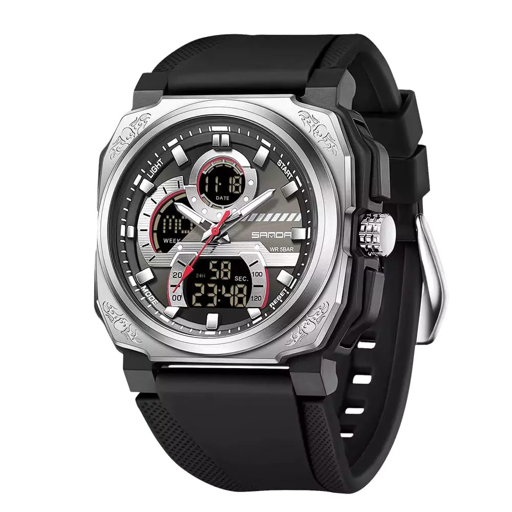 1066 SANDA 3356 Top Military Men Digital Sports Watches Waterproof Electronic Quartz Wristwatch Mens Quality Brand Watch G Style