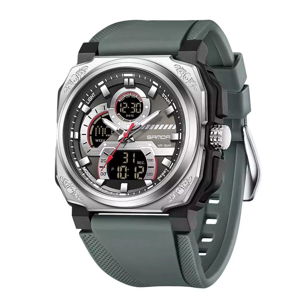 1066 SANDA 3356 Top Military Men Digital Sports Watches Waterproof Electronic Quartz Wristwatch Mens Quality Brand Watch G Style