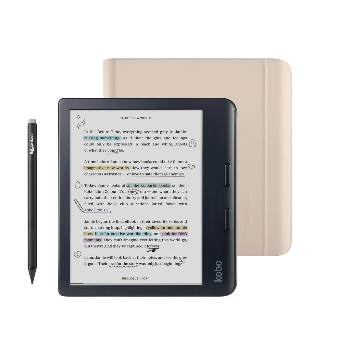 Kobo Libra Colour Siyah Notebook Kılıf ve Kalem Paketi