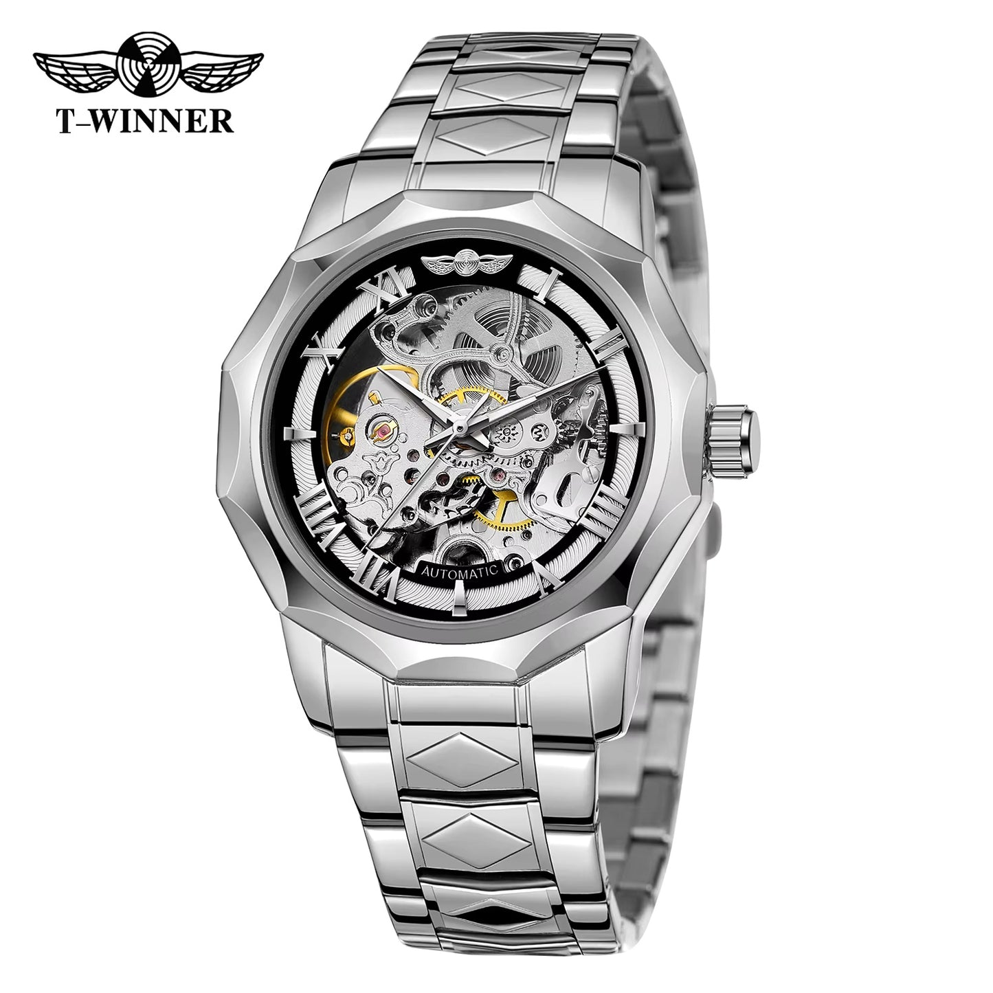 1043 Winner 199G Luxury Male automatic movement Waterproof Wristwatch Watch For Men New Reloj Hombre Gold Hollowed Fashion Clock