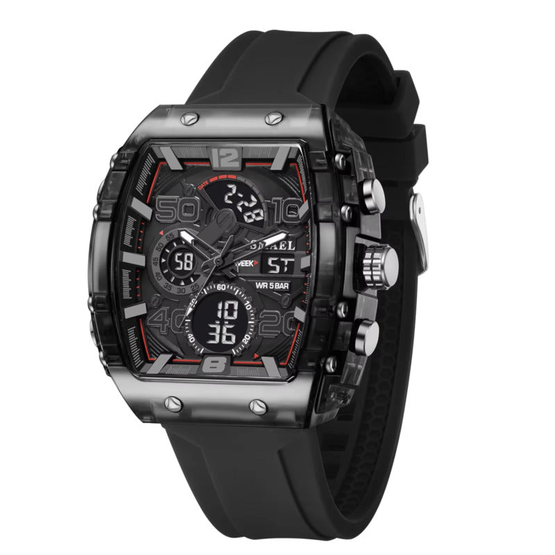 1052 SMAEL 8109 New Men's Watch Multifunctional Sports 50M Waterproof Dual Display LED Night Light Leisure Student Electronic Watch