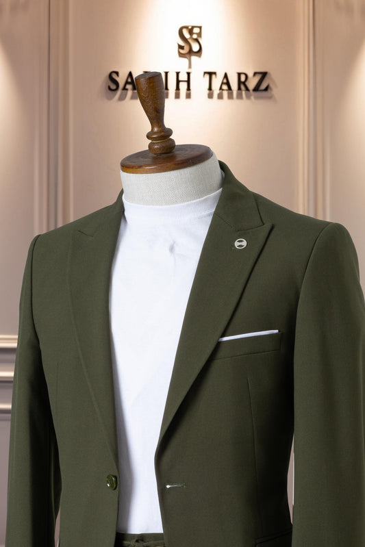 Suit Italian Cut Sports Drawstring SlimFit Green SD41045