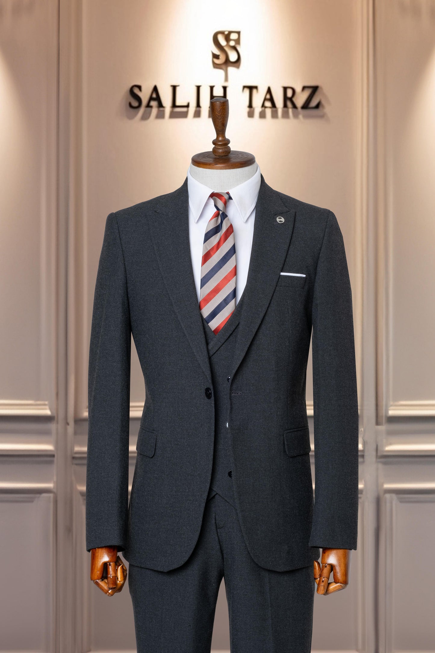 Suit Italian Cut with Vest SlimFit Anthracite SD41051