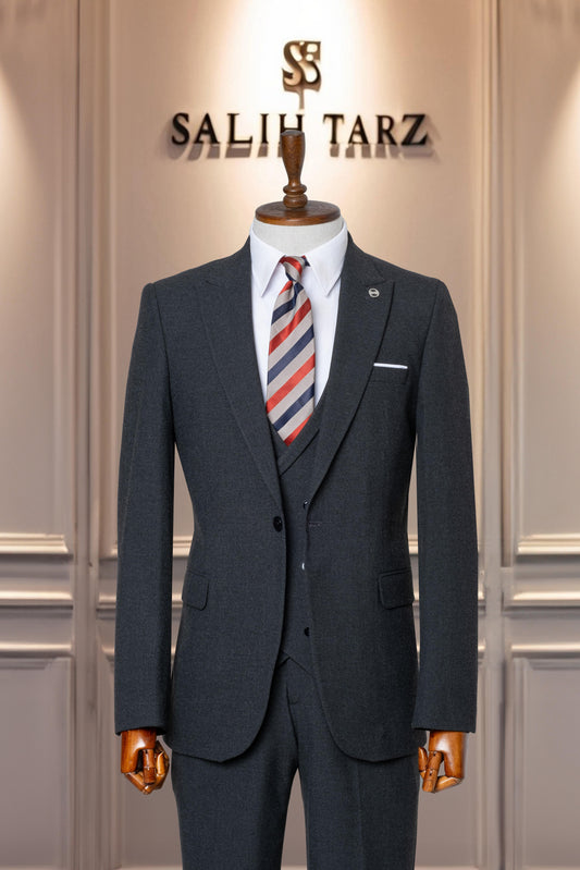 Suit Italian Cut with Vest SlimFit Anthracite SD41051