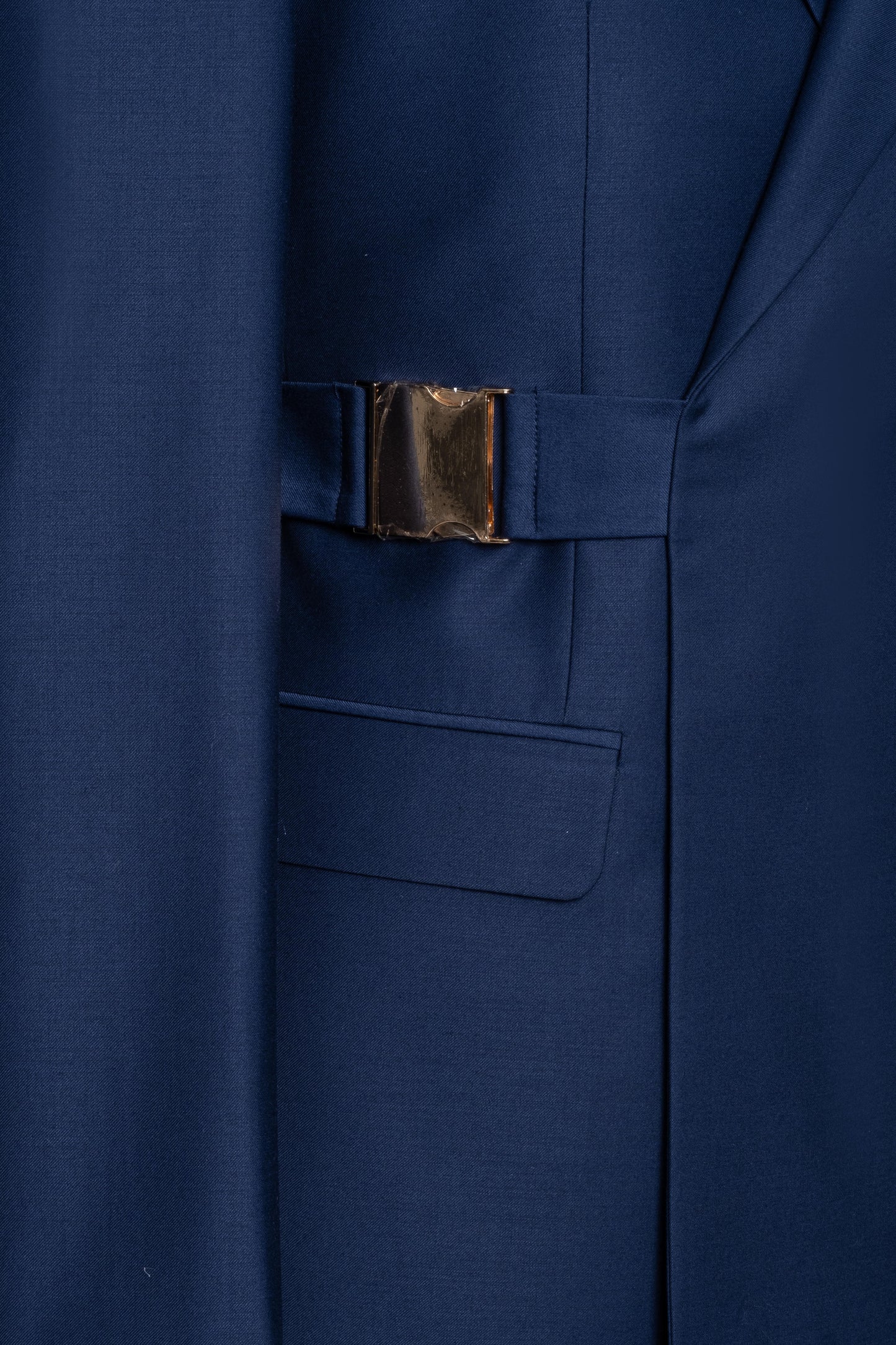 Suit Italian Cut Belted Premium Navy Blue SD41065