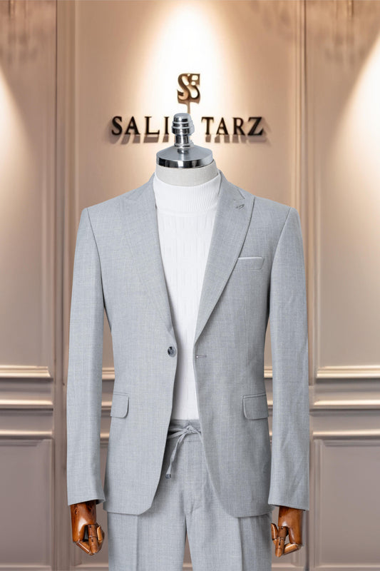 Suit Italian Cut Sports Drawstring SlimFit Striped Gray SD41086