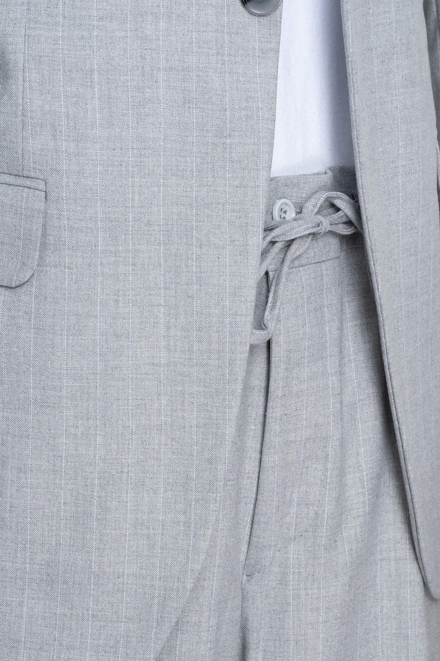 Suit Italian Cut Sports Drawstring SlimFit Striped Gray SD41087