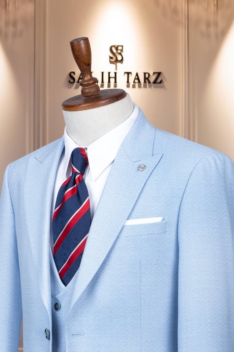 Suit Italian Cut with Vest SlimFit Blue SD42111