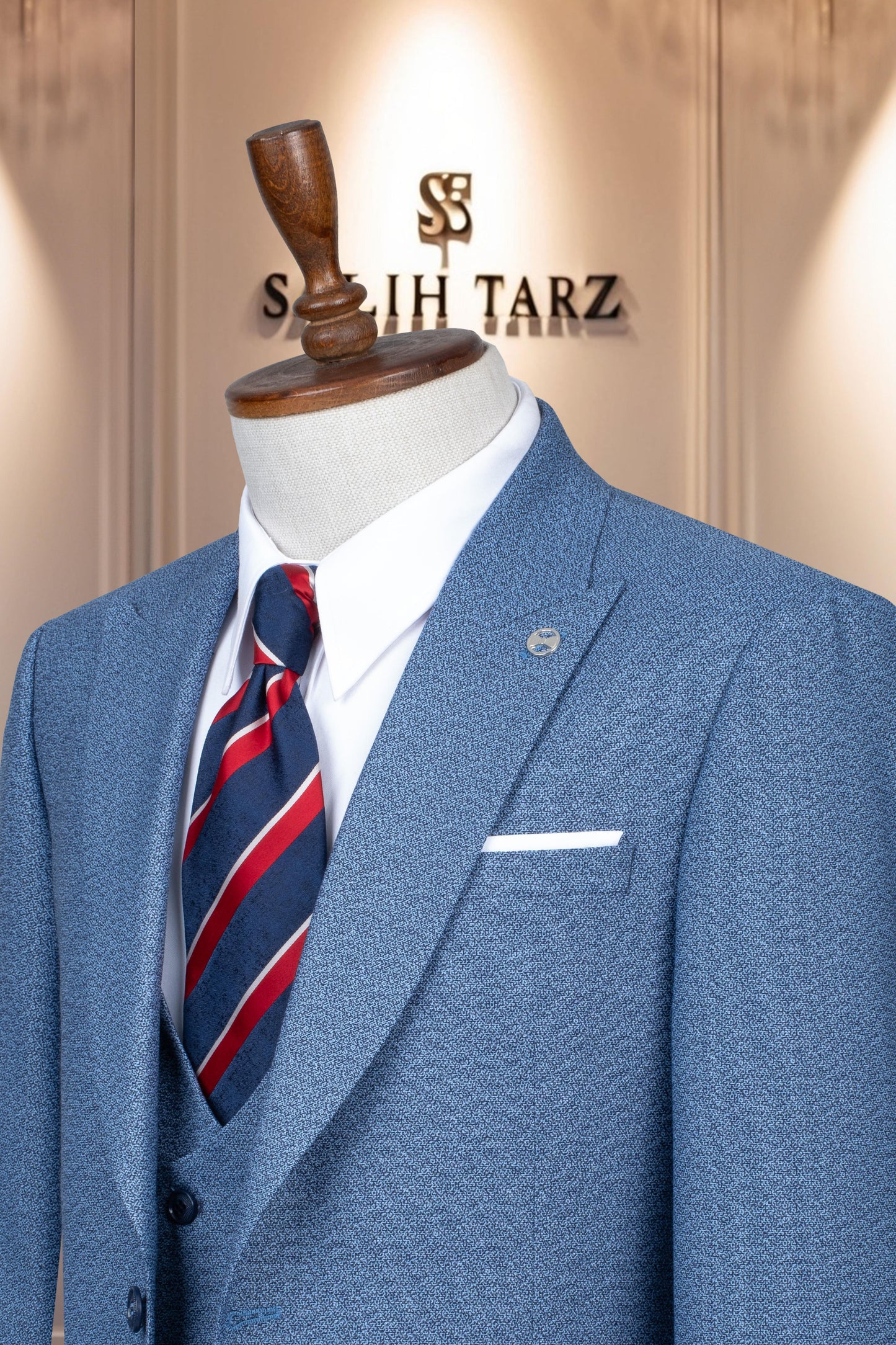 Suit Italian Cut with Vest SlimFit Navy Blue SD42113